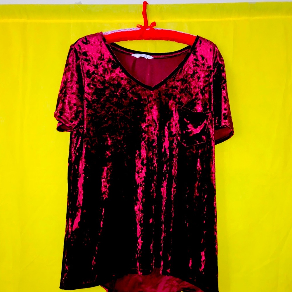 Burgundy Velvety t-shirt